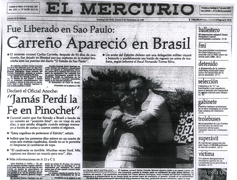 El Mercurio, 3 de diciembre de 1987