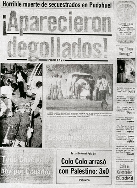 La Tercera, 31 de marzo de 1985.