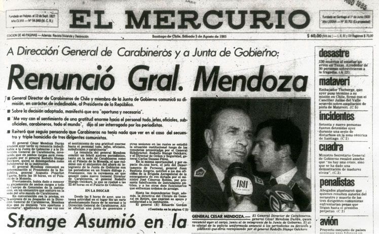 El Mercurio, 3 de agosto de 1985