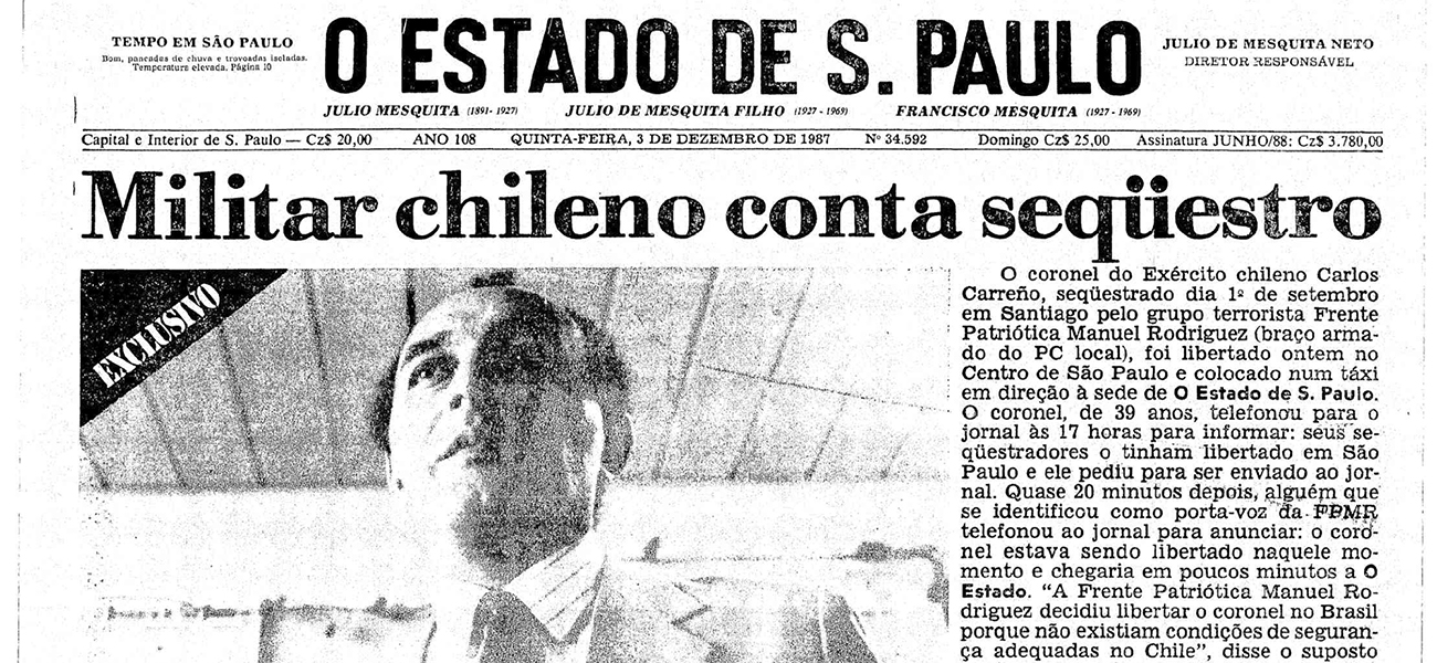 O Estado de S. Paulo, 3 de diciembre de 1987